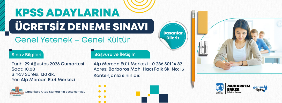 Çanakkale Belediyesi'nden KPSS Adaylarına Ücretsiz Deneme Sınavı