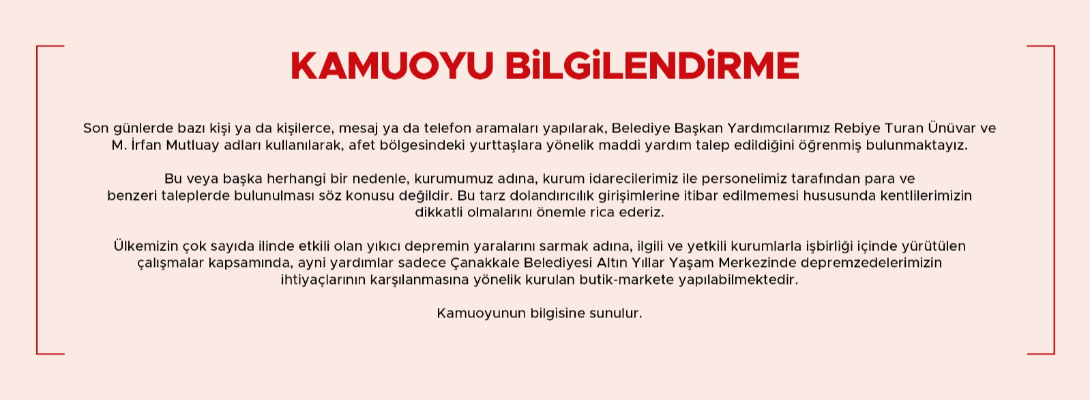 Kamuoyu Bilgilendirme