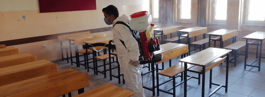 KPSS Alan Bilgisi Sınavı Öncesinde Okullar Dezenfekte Edildi