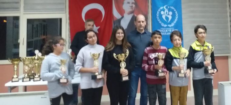 Yıldızlar Satranç İl Birinciliğinde Çanakkale Belediyespora 2 Kupa 2 Madalya