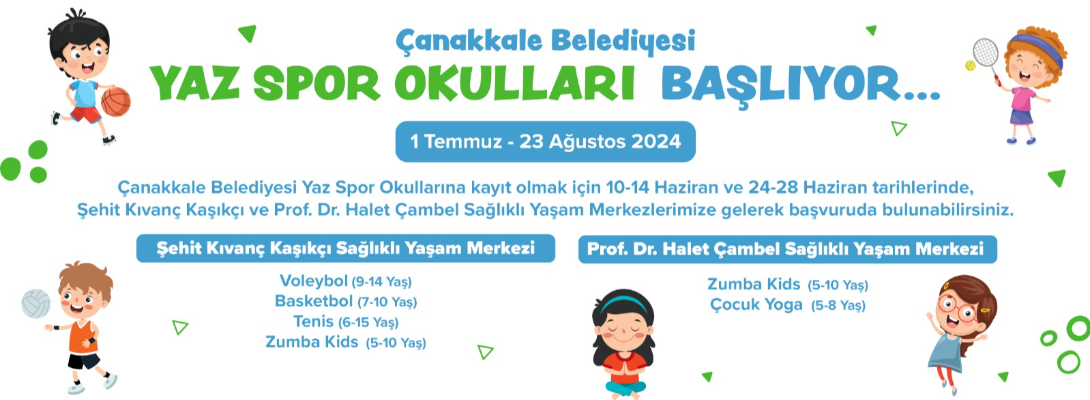 Çanakkale Belediyesi Yaz Spor Okulları Başlıyor
