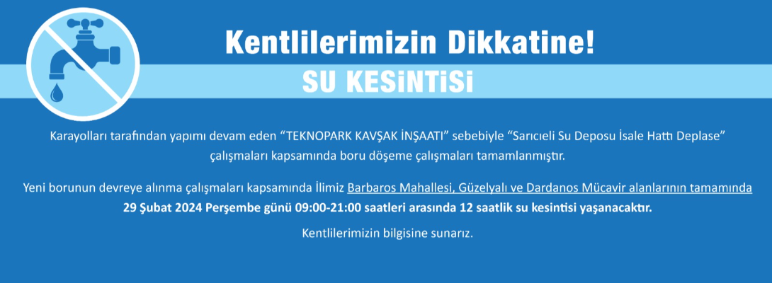 Su Kesintisi Duyurusu
