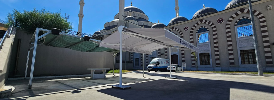 Çanakkale Belediyesi'nden Camilere Tente Desteği