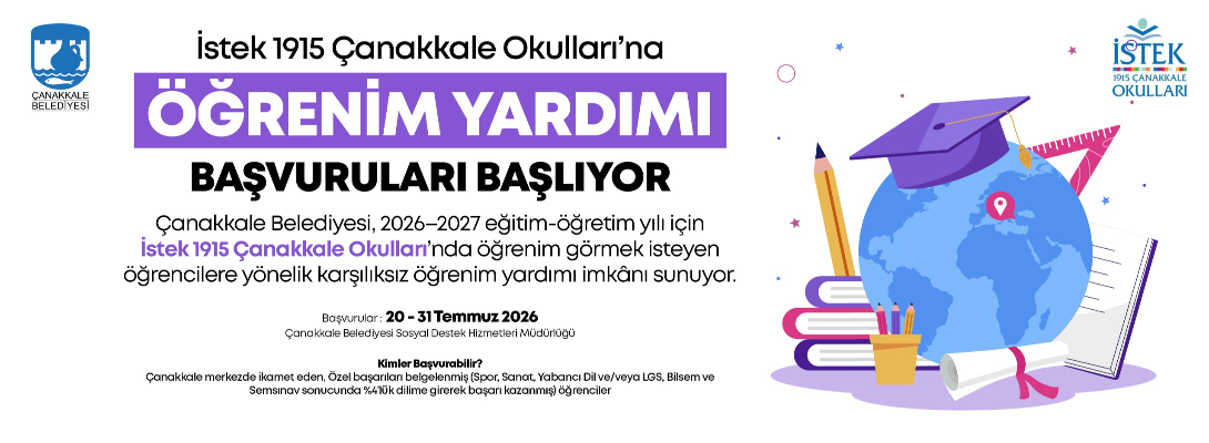 İstek 1915 Çanakkale Okulları'na Öğrenim Yardımı Başvuruları Başlıyor