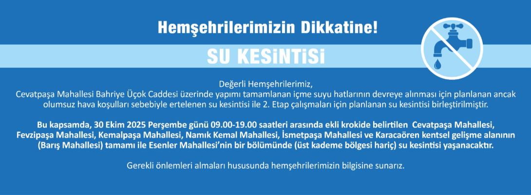 Su Kesintisi Duyurusu