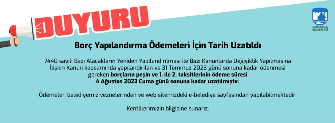 Borç Yapılandırma Ödemeleri İçin Tarih Uzatıldı