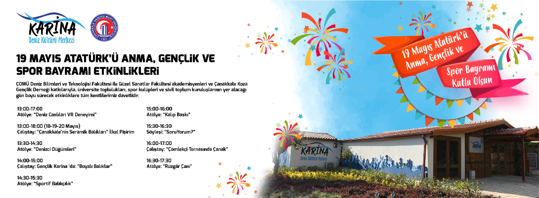 Karina Deniz Kültürü Merkezi'nden 19 Mayıs Etkinlikleri